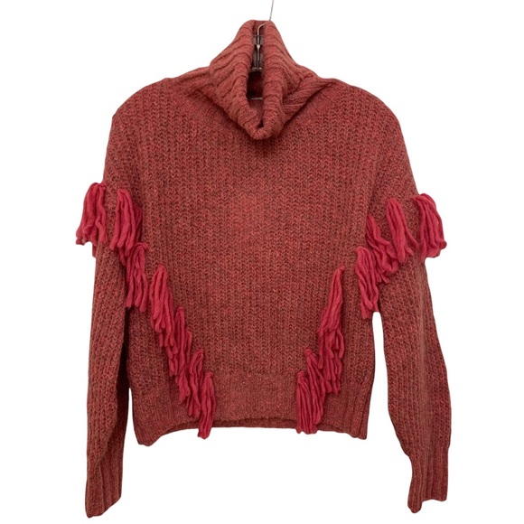 SOMETHING NAVY FRINGE TURTLENECK SWEATER - Picture 4 of 10